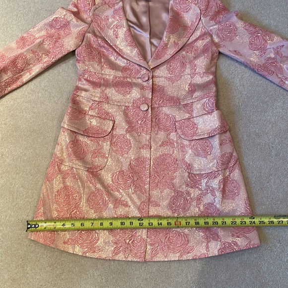 Like new Banana Republic sparkly rosette 50s style long jacket medium - Picture 10 of 13